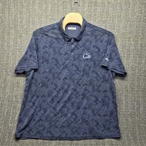 Tommy Bahama Penn State Polo Shirt Men's 3XL Big Navy Blue Palm Leaf IslandZone